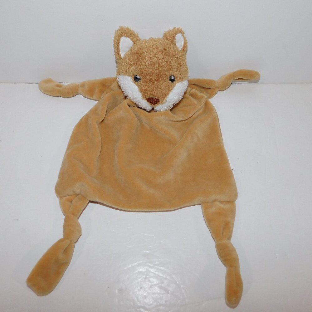 Dan Dee Brown White Fox Plush Rattle Security Blanket Baby Lovey nunu comforter